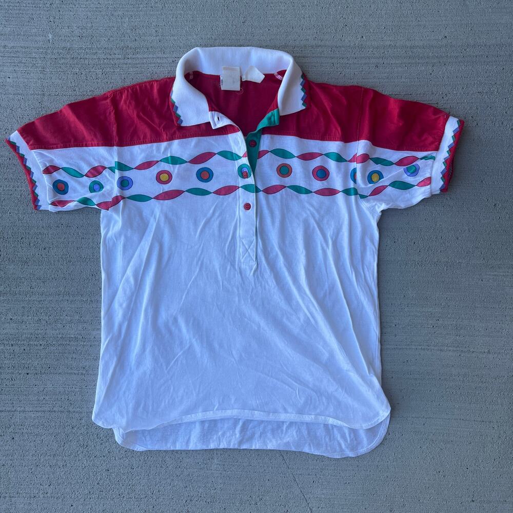 Funky Vintage 80s/90s Head Tennis Collared Polo Top Women's Size Medium